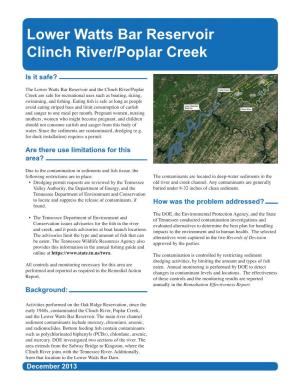 Lower Watts Bar Reservoir Clinch River/Poplar Creek