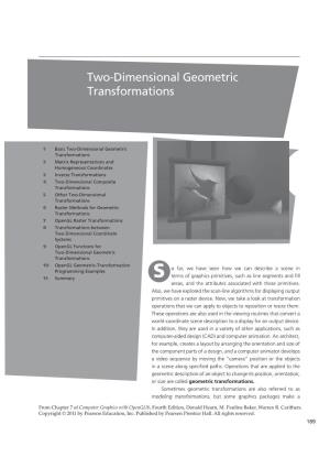 Two-Dimensional Geometric Transformations