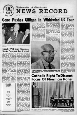 University of Cincinnati News Record. Friday, October 18, 1968. Vol. LVI, No. 5
