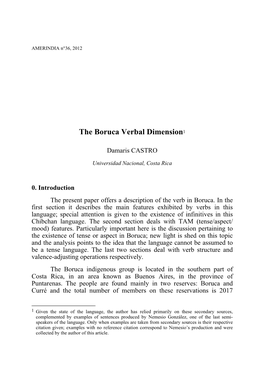 The Boruca Verbal Dimension1