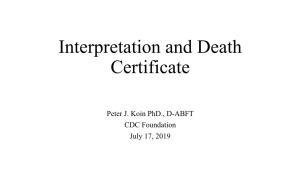 Interpretation and Death Certificate