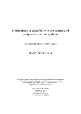 Mechanisms of Excitability in the Central and Peripheral Nervous Systems
