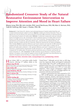 Randomized Crossover Study of the Natural Restorative Environment