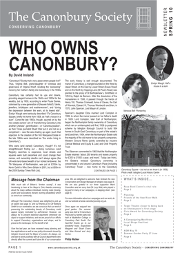 Who Owns Canonbury?