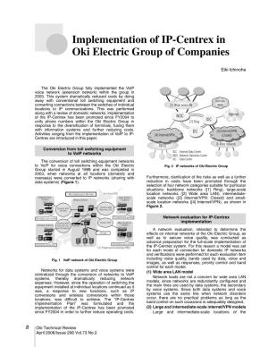 Implementation of IP-Centrex in Oki Electric Group of Companies