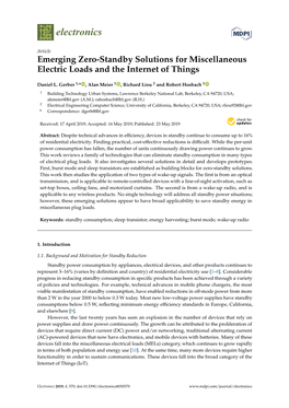 Emerging Zero-Standby Solutions for Miscellaneous Electric Loads and the Internet of Things