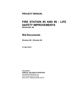 Brookline Fire 5 and 6 Project Manual