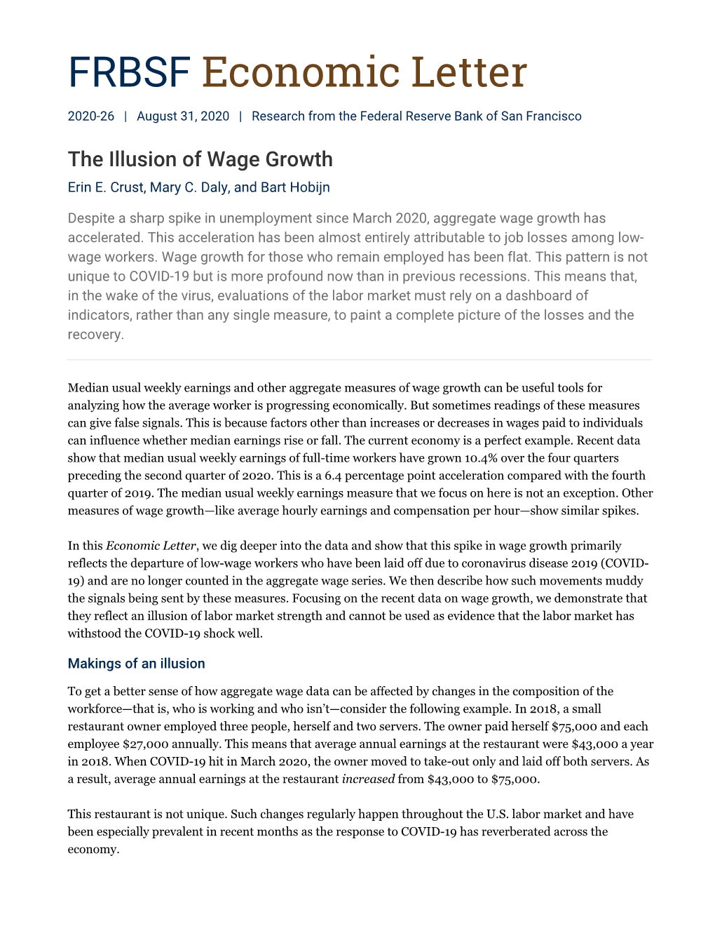 The Illusion of Wage Growth Erin E