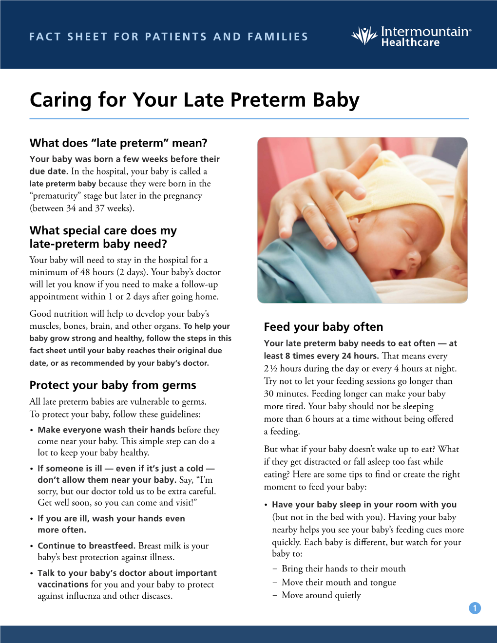 Caring for Your Late Preterm Baby