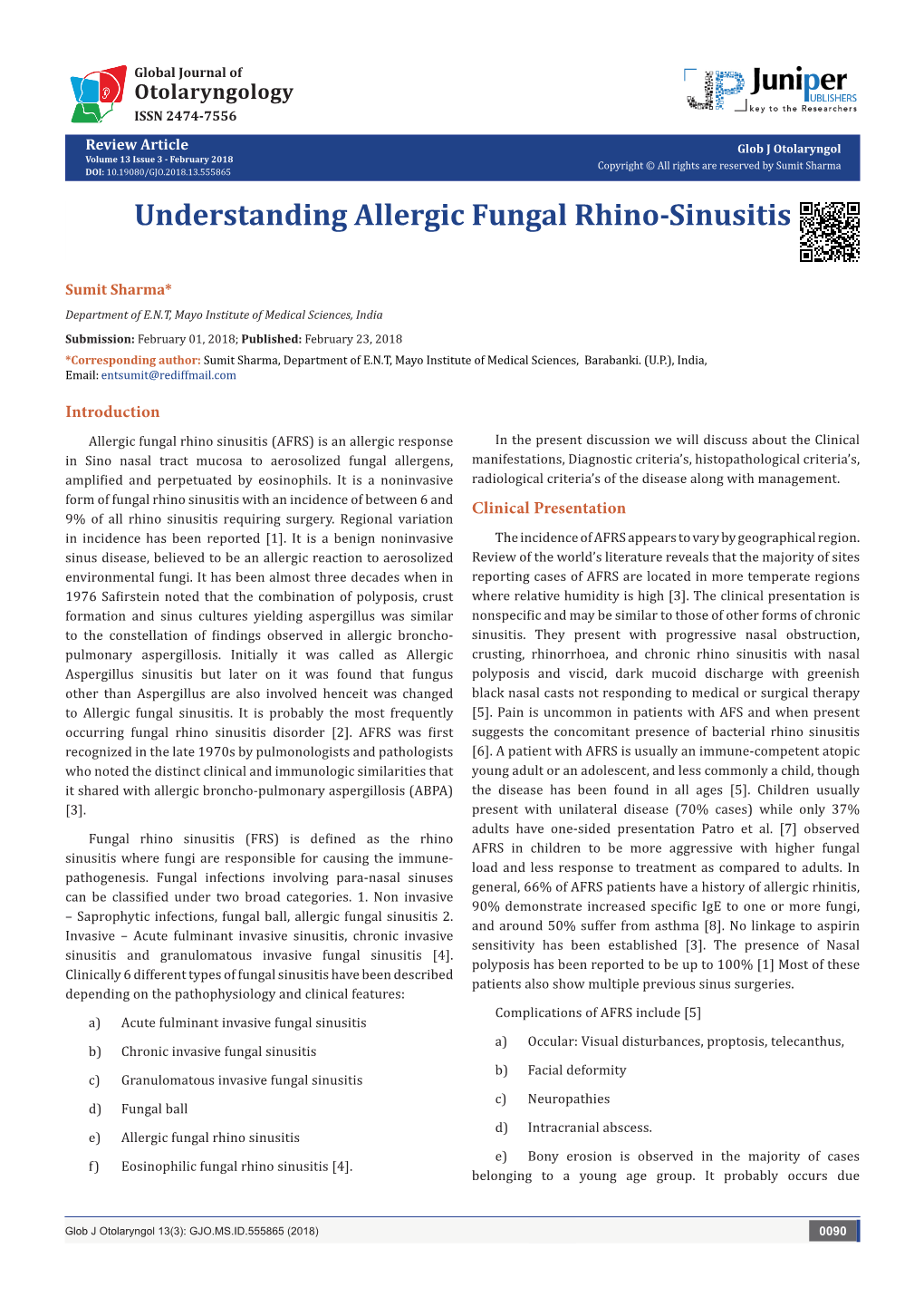 Understanding Allergic Fungal Rhino-Sinusitis