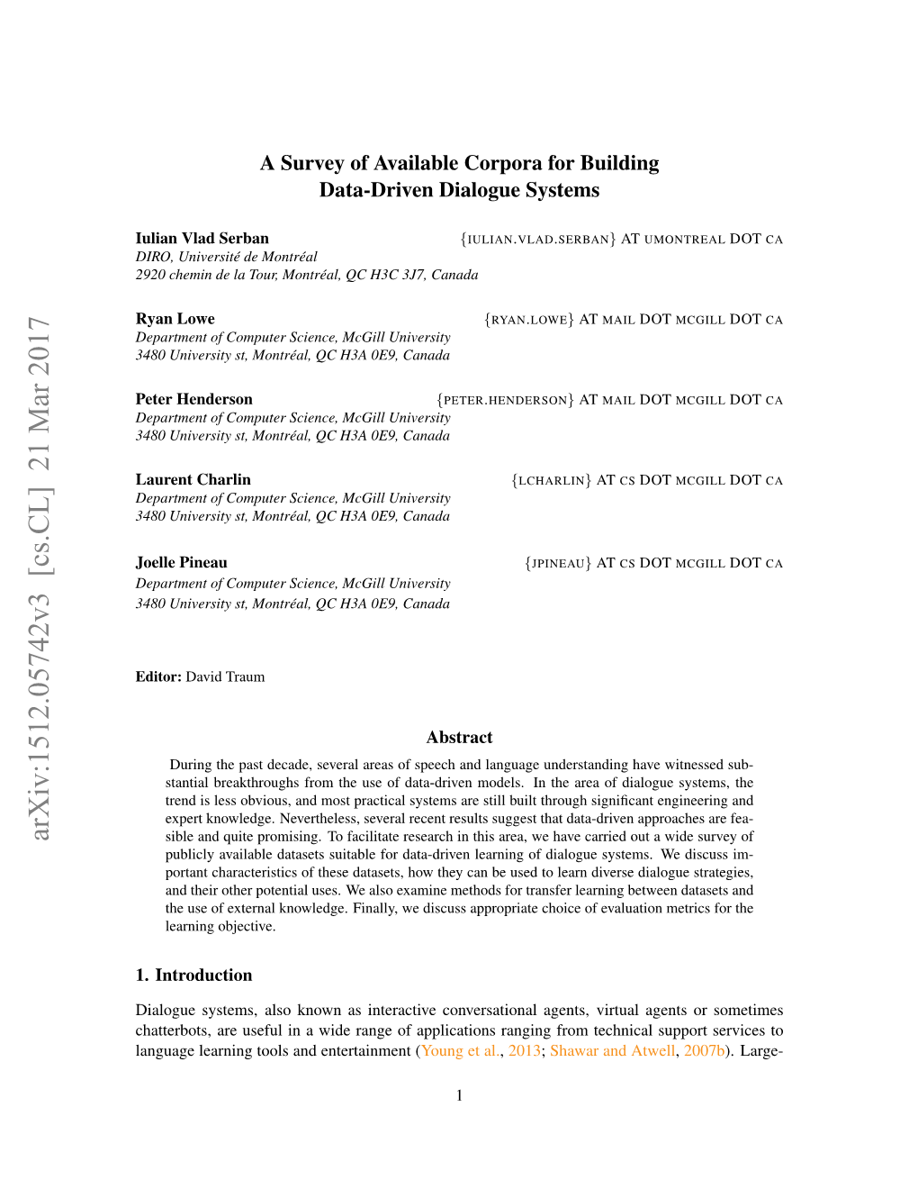 Arxiv:1512.05742V3 [Cs.CL] 21 Mar 2017 Sible and Quite Promising