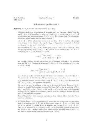 Solutions to Problem Set 1