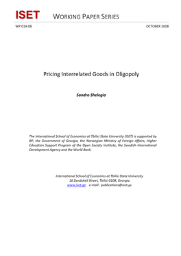 Pricing of Interrelated Goods in Oligopoly
