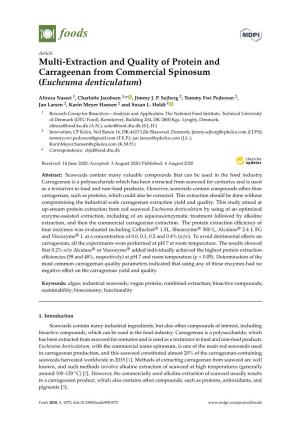 Multi-Extraction and Quality of Protein and Carrageenan from Commercial Spinosum (Eucheuma Denticulatum)