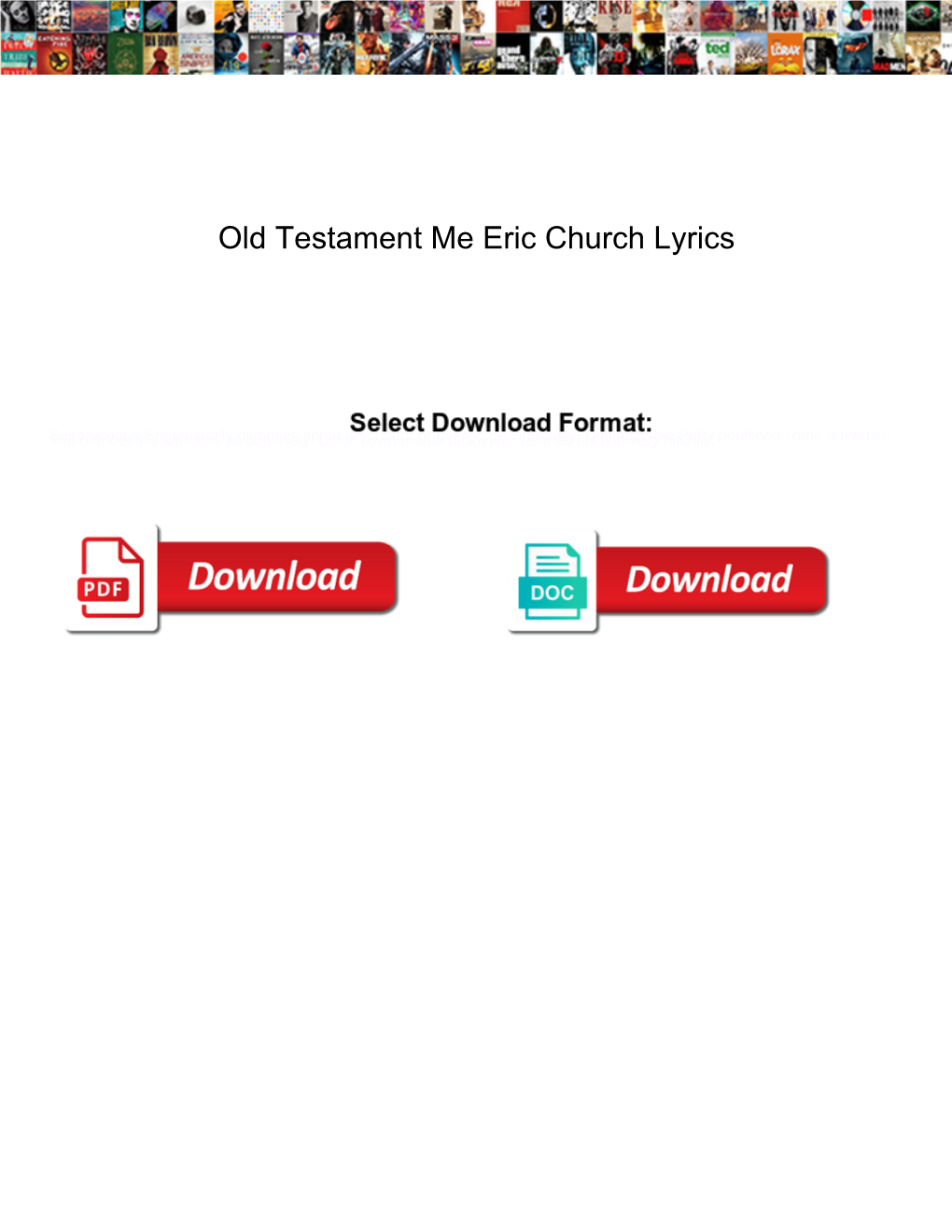 Old Testament Me Eric Church Lyrics