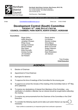Development Control (South) Committee TUESDAY 19TH JUNE 2012 at 2.00 P.M