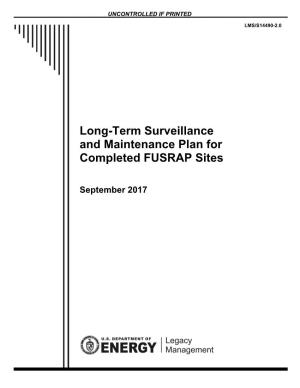 Long-Term Surveillance and Maintenance Plan for Completed FUSRAP Sites