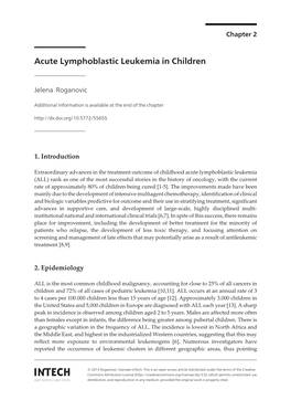 Acute Lymphoblastic Leukemia in Children