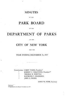 Park Board Department of Parks
