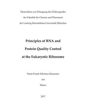 Principles of RNA and Protein Quality Control at the Eukaryotic Ribosome