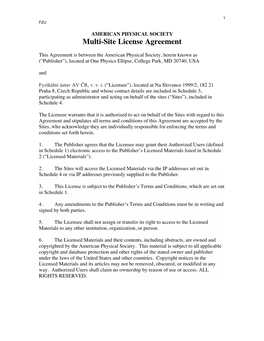 Multi-Site License Agreement