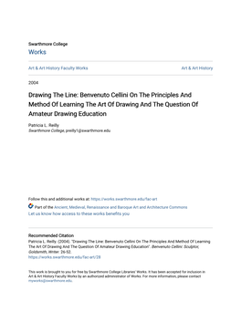 Benvenuto Cellini on the Principles and Method of Learning the Art of Drawing and the Question of Amateur Drawing Education