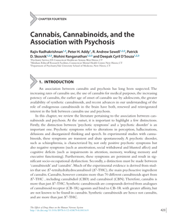 Cannabis, Cannabinoids, and the Association with Psychosis