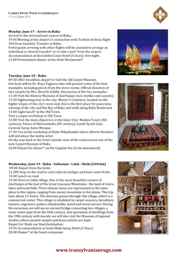 1 Carpet Study Tour to Azerbaijan Brochure
