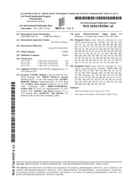 WO 2016/193504 Al 8 December 2016 (08.12.2016) P O P C T