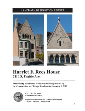 Harriet F. Rees House 2110 S
