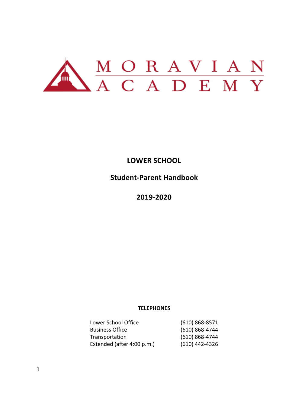 LOWER SCHOOL Student-Parent Handbook 2019-2020