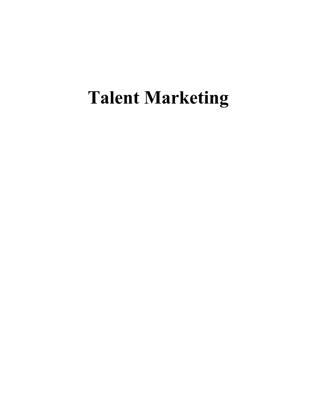 Talent Marketing