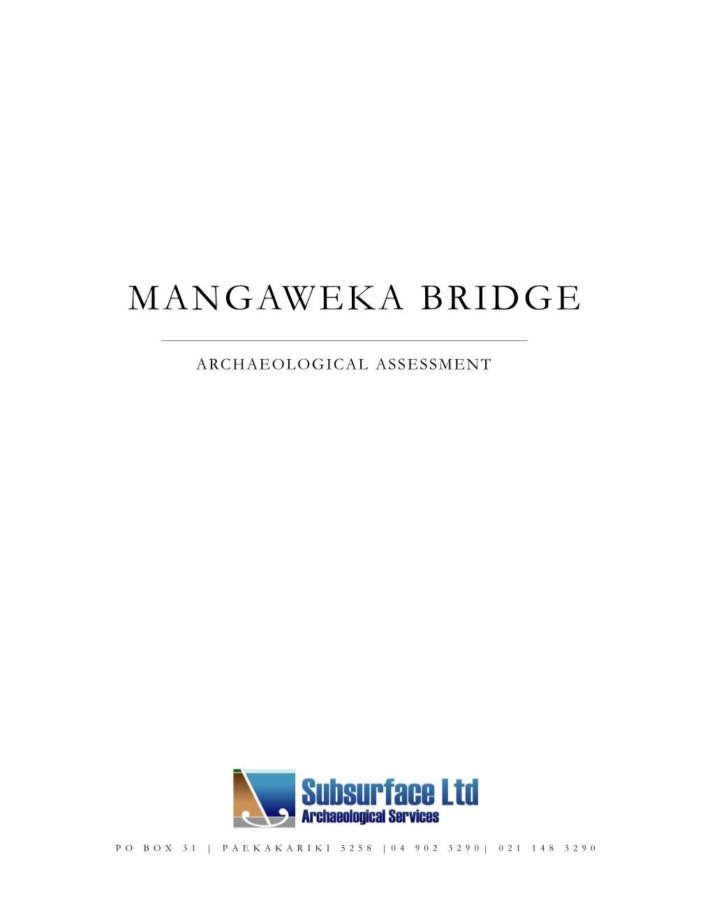 Mangaweka Bridge Archaeological Assessment