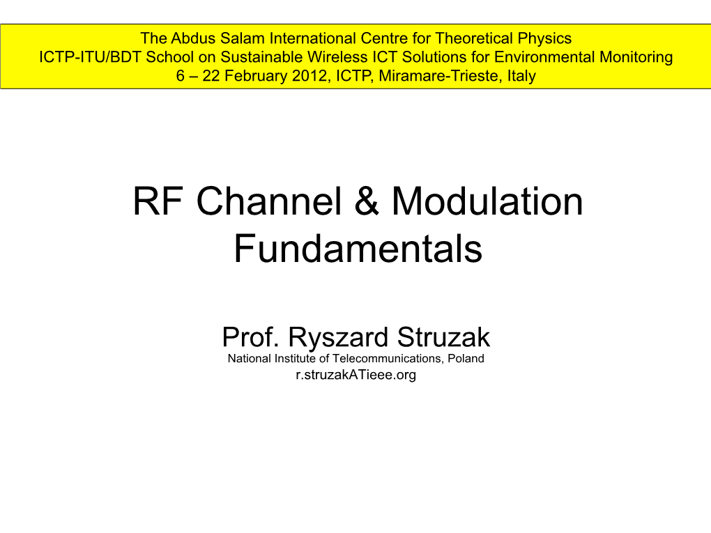 RF Channel & Modulation Fundamentals