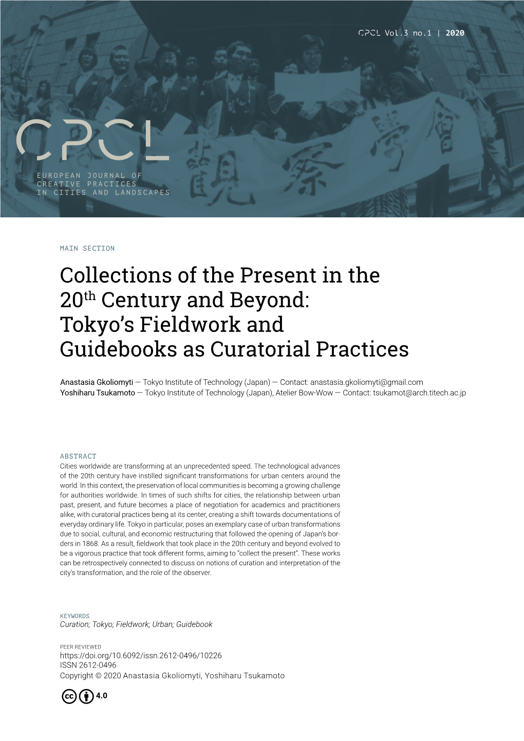 Collections of the Present in the 20Thcentury and Beyond: Tokyo's Fieldwork and Guidebooks As Curatorial Practices