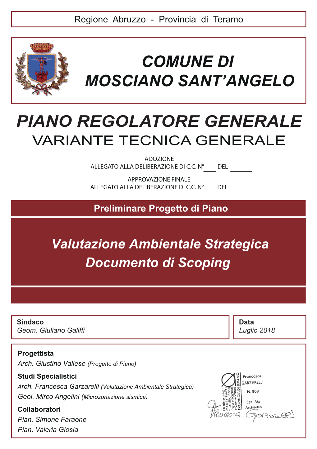 Comune Di Mosciano Sant'angelo Piano Regolatore Generale