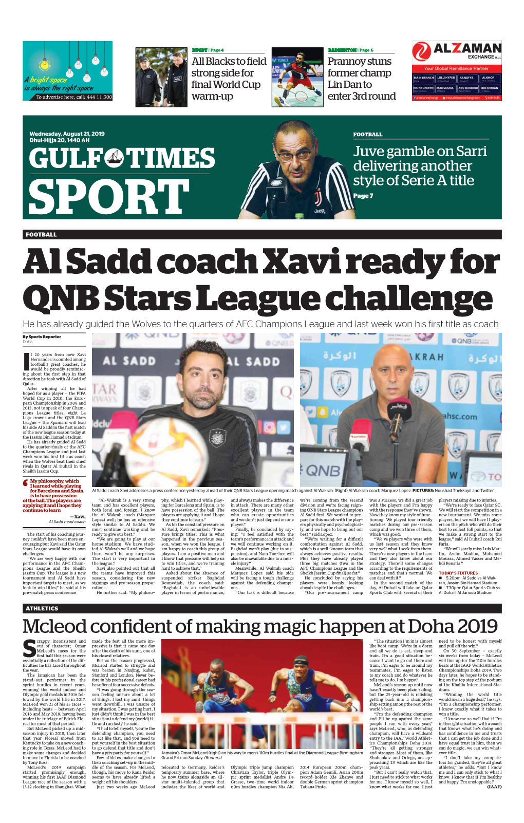 Al Sadd Coach Xavi Ready for QNB Stars League