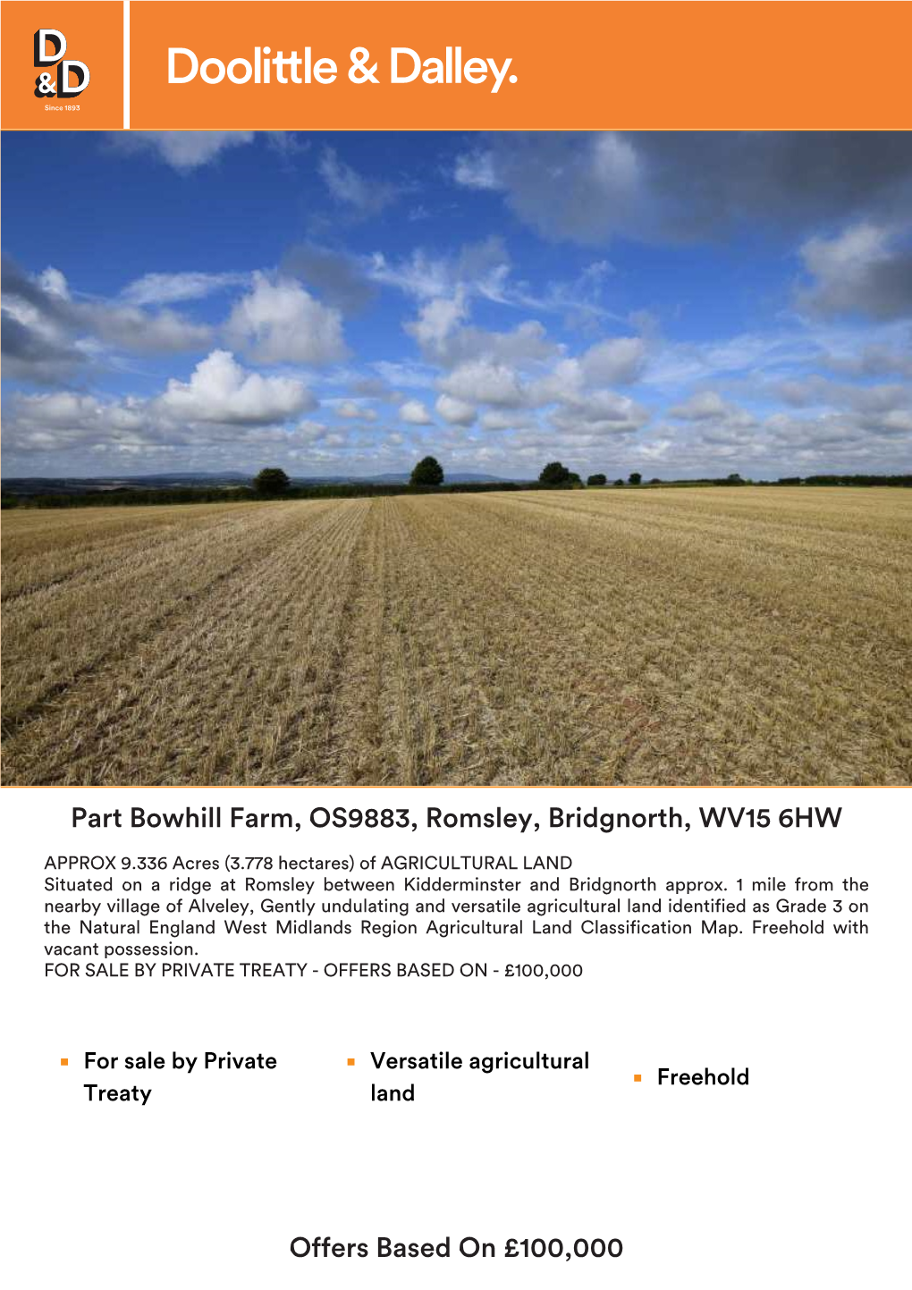 Part Bowhill Farm, OS9883, Romsley, Bridgnorth, WV15 6HW Offers