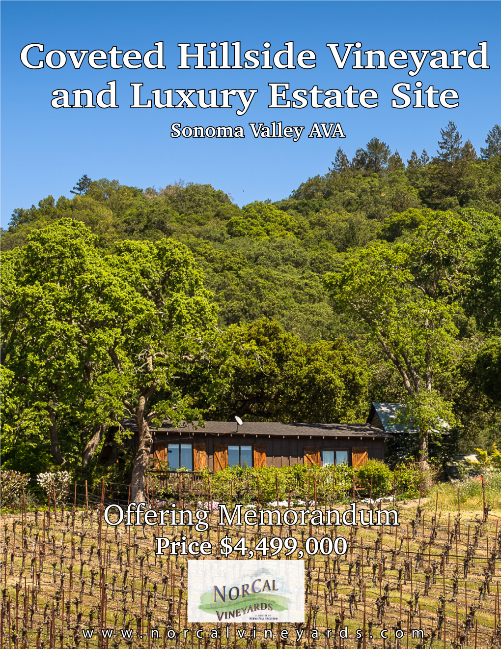 Coveted Hillside Vineyard and Luxury Estate Site Sonoma Valley AVA