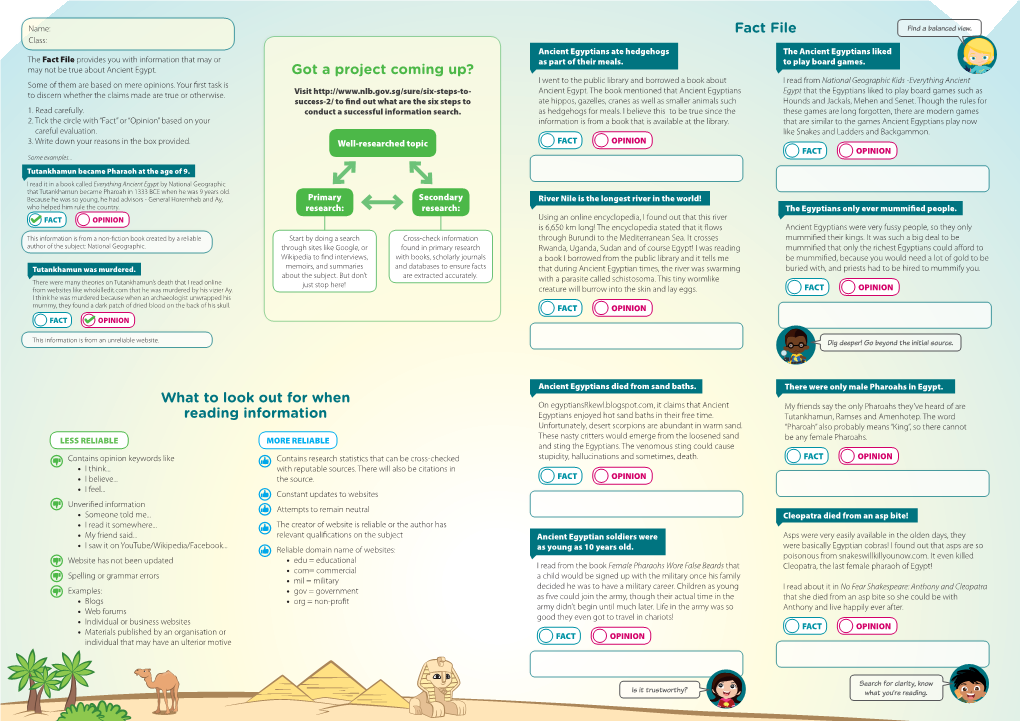 What to Look out for When Reading Information Fact File Got a Project