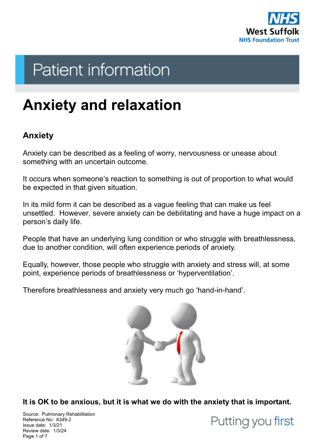 Anxiety and Relaxation