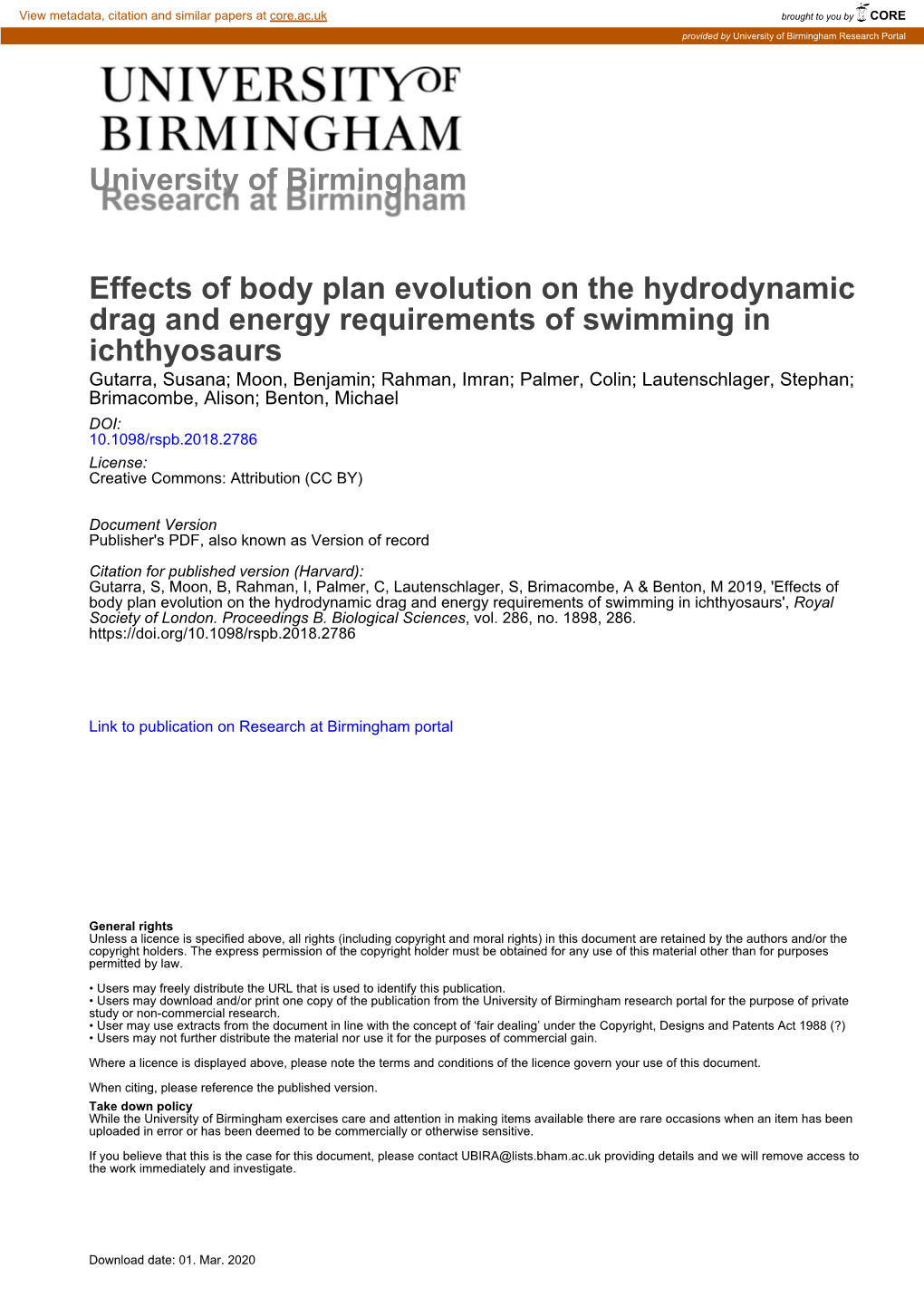 Effects of Body Plan Evolution on the Hydrodynamic Drag And