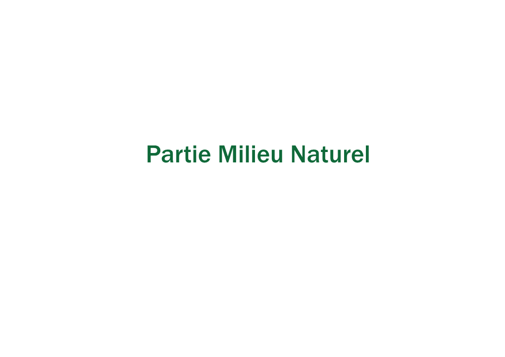 Partie Milieu Naturel