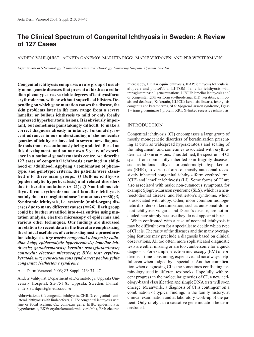 The Clinical Spectrum of Congenital