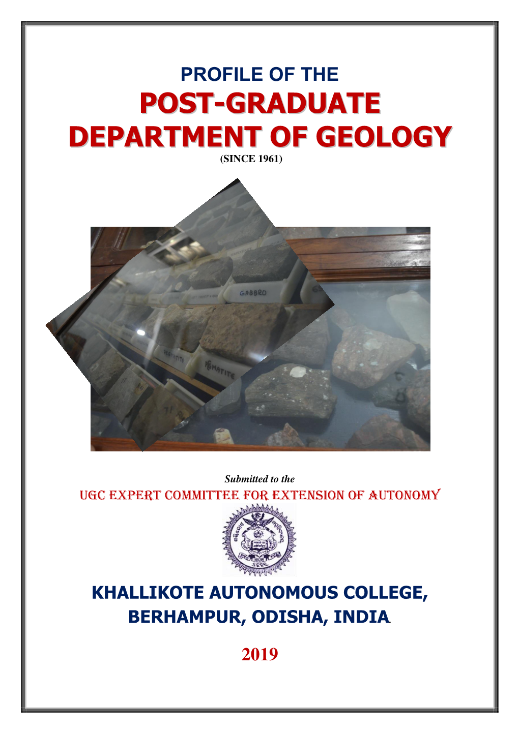 Post-Graduate Department of Geology