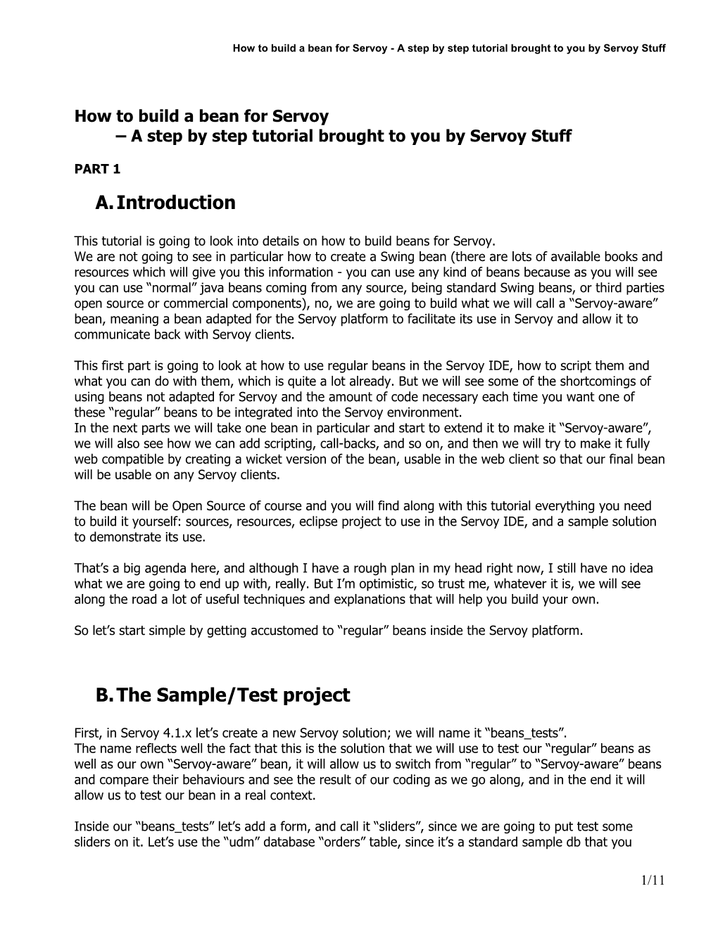 Step by Step Tutorial: How to Build a Bean for Servoy
