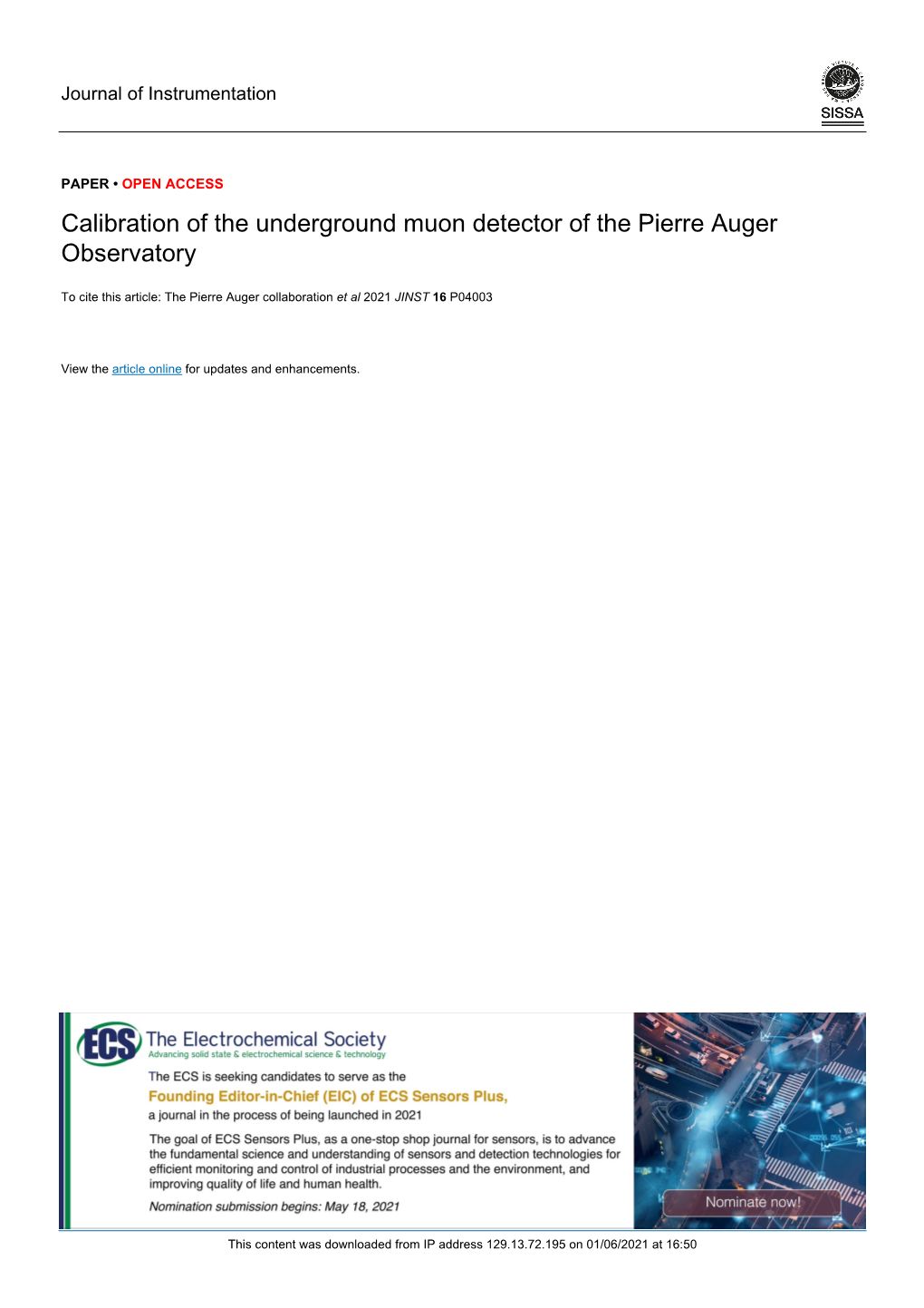 Calibration of the Underground Muon Detector of the Pierre Auger Observatory