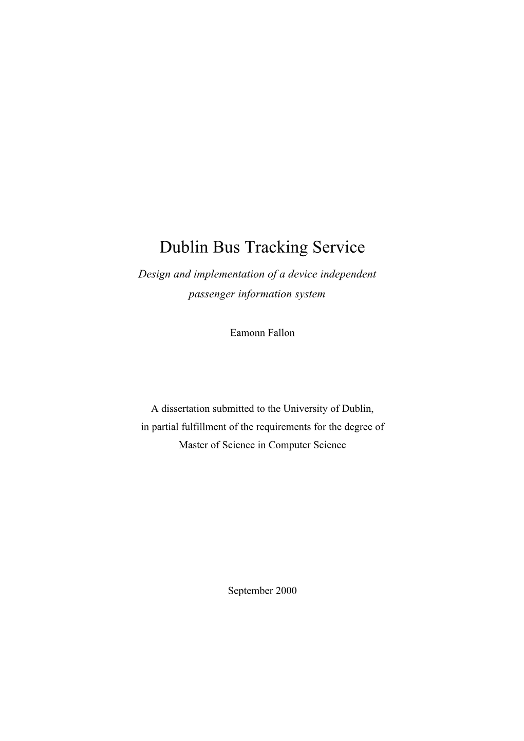Dublin Bus Tracking Service