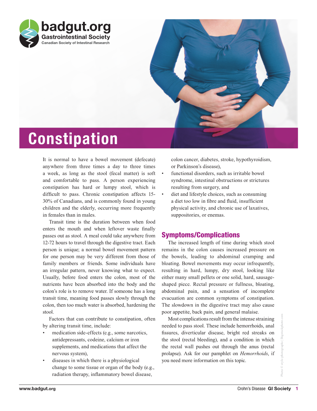 Constipation • • Include: Time, Transit by Altering Stool