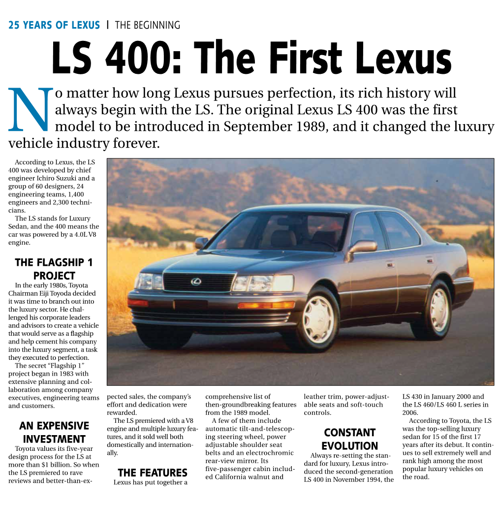 No Matter How Long Lexus Pursues Perfection, Its Rich History Will